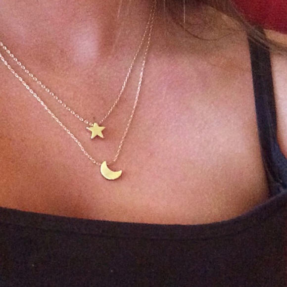 ✨Gold Moon and Star Layered Necklace✨ - Picture 3 of 3